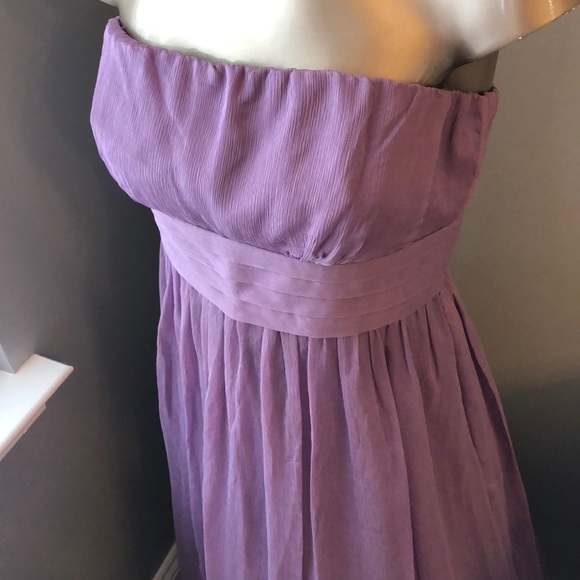 J Crew Lavender Silk Strapless Dress. - Picture 3 of 9